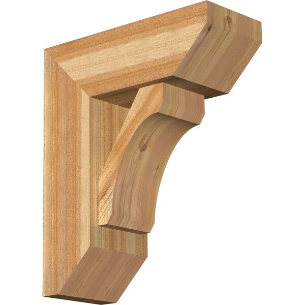 Ekena Millwork Legacy Slat Rough Sawn Bracket w/ Offset Brace, Western Red Cedar, 8"W x 20"D x 24"H BKT0806X20X24LEC06RWR - main